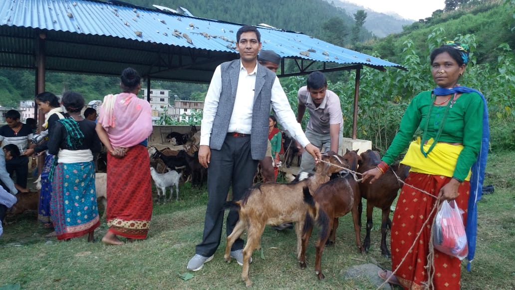 Goat distribution to person living with HIV